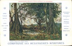 CPA Bateau Compagnie des Messageries Maritimes Genevriers Geants Pays Kikuyu Via Mombasa