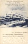 CPA Bateau Campagne d'Orient General Gallieni Croiseur auxiliaire de 1er rang