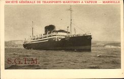 VINTAGE POSTCARD Bateau Company of the Maritime transport has vapor Marseilles SGTM