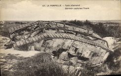 El tanque del alemán de Pompelle del tanque de Militaria de la POSTAL de la VENDIMIA
