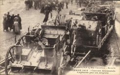 Capturas alemanas de los armas de la guerra 1914 de Militaria de la POSTAL de la VENDIMIA por inglés