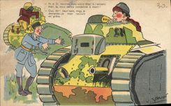 VINTAGE POSTCARD Militaria Spahn Tank