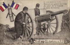 POSTAL Militaria Canon de la VENDIMIA nuestro glorior 75