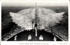 CPA Bateau Guerre Sillage de torpilleur