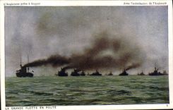 CPA Bateau Guerre La grande flotte en route