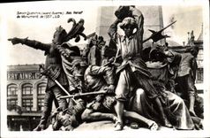 MODERN CARD Saint Quentin the Low Town hall relief of the monument of 1557