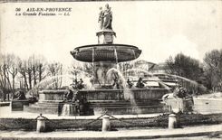 CPA Aix En Provence La Grande Fontaine Lion