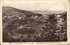 Opinión panorámica de Louvesc de la POSTAL de la VENDIMIA y camino de Satilieu