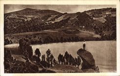 VINTAGE POSTCARD Lake D' Issarles a corner of the lake