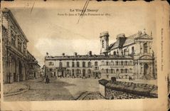La POSTAL Nancy de la VENDIMIA lleva St Jean y templo que protestan en 1815