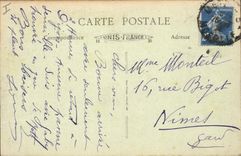 VINTAGE POSTCARD Temple protesting Metz Protestant Church and bridge of the comedy