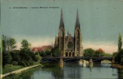 Templo militar Estrasburgo de protesta de la POSTAL de la VENDIMIA