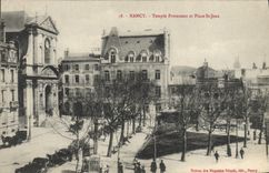 CPA Temple protestant et place St Jean Nancy 