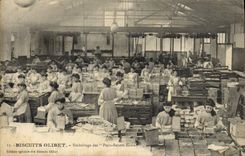 CPA Biscuits Olibet Emboitage des Petit Beure extra