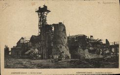 VINTAGE POSTCARD Dompierre sugar refinery saccagee