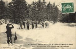 CPA Sports d'hiver Ski Journee d'hiver du Ballon d'Alsace Les commissaires tracent la piste de fond a la grand piste