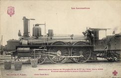 VINTAGE POSTCARD Train Engine Machine for passenger trains of the Co of the State