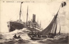 CPA Bateau Marseille Arrivee d'un courrier 