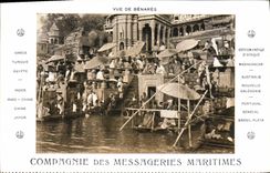 CPA Bateau Messageries Maritimes Vue de Benares Inde