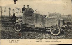 CPA Militaria Tank Dixmude Auto mitrailleuse belge 