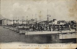 CPA Bateau Guerre Toulon Le petit rang Poste de torpilleurs