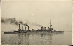 CPA Bateau Guerre 1923 Souvenir visite arsenal de Toulon Edgar Quinet