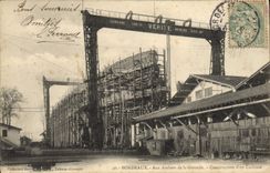 CPA Bateau Guerre Bordeaux Aux ateliers de la Gironde Construction d'un cuirasse