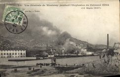 CPA Bateau Guerre Vue generale de Missiessy pendant l'explosion du cuirasse Iena