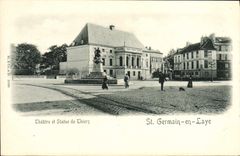 CPA Le theatre et statue de Thiers St Germain en Laye