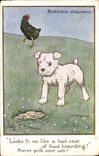 VINTAGE POSTCARD Illustrator Dog Hen