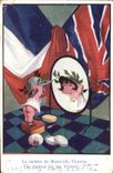 VINTAGE POSTCARD Illustrator the toilet of Mams' it Victoire Militaria