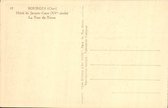 Hotel de Bourges de la POSTAL de la VENDIMIA del corazón de Jacques la torre del tesoro