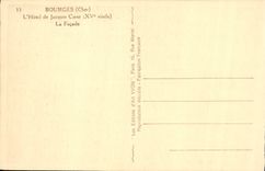 POSTAL Bourges de la VENDIMIA el hotel del corazón de Jacques el ataque frontal