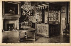 El sitio de Enrique IV del castillo de Pau de la POSTAL de la VENDIMIA tiene que colocar a los reyes de Navarra conocida como Chambre Enrique IV