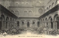 VINTAGE POSTCARD Puy Cloister of Notre Dame of Puy