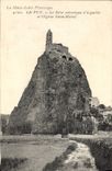 CPA Le Puy en Velay Le Dyke Volcanique d'Aiguilhe et l'eglise Saint Michel