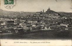 VINTAGE POSTCARD Puy in Velay View Taken of Rock Arnaud