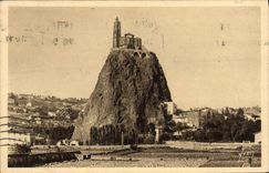 VINTAGE POSTCARD Puy in Velay the rock Saint Michel of Aiguilhe