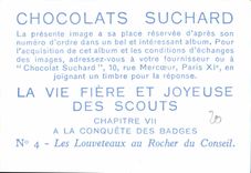 Image Chocolat Suchard Scout Scoutisme Jamboree Les louveteaux au rocher du conseil