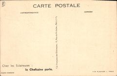 VINTAGE POSTCARD Scout Scoutisme Jamboree Eclaireuses the den mother speaks