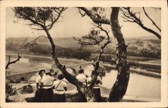 CPA Scout Scoutisme Jamboree Les eclaireuses en excursion Le pont D'Avignon 