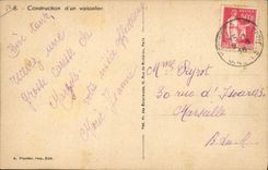 VINTAGE POSTCARD Scout Scouting Jamboree Construction of a dresser