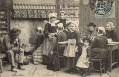 CPA Folklore Chez la crepiere 