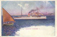 CPA Bateau Paquebot Yacht Ile de France 