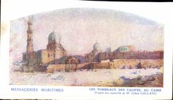 CPA Bateau Compagnie des Messageries Maritimes Les tombeaux des califes au Caire Egypte 