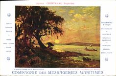 CPA Bateau Compagnie des Messageries Maritimes Coucher de soleil sur le lac Victoria Nyanza Via Mombasa