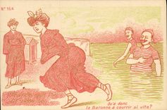 VINTAGE POSTCARD Naked erotic Woman the baroness