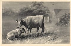 CPA Fantaisie Illustrateur Vaches