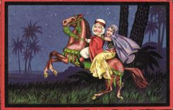 CPA Fantaisie Illustrateur Enfants Cheval