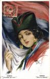 VINTAGE POSTCARD Fantasy Illustrator Serbia Serbia Flag